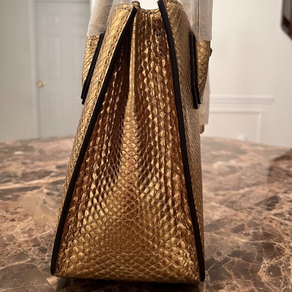 NWT Michael Michael Kors Gold Mercer Studio Leather Crossbody & Top Handle Bag - Picture 6 of 16